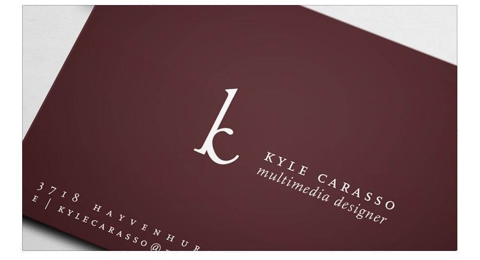 Kyle Carasso Corporate Identity, DVD & Business Card